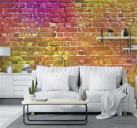 Modern colourful brick art photo wallpaper - TenStickers