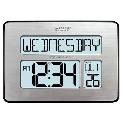 La Crosse Technology Backlight Atomic Full Calendar Digital Clock with ...