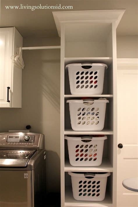 Laundry basket shelves, Laundry room diy, Laundry room hacks