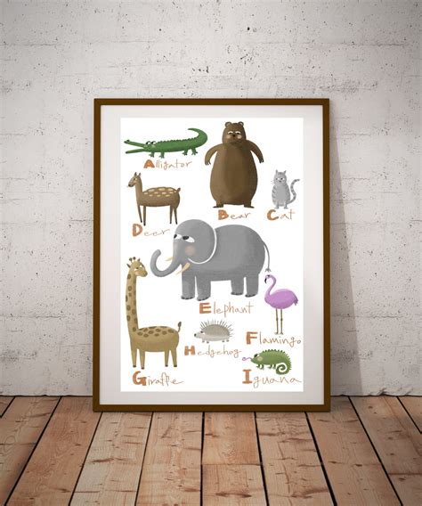 Animal Alphabet Poster ABC Poster Alphabet Print Animal - Etsy