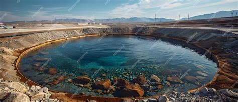 Premium Photo | Detailed view of a uranium mine tailings pond with advanced water treatment ...