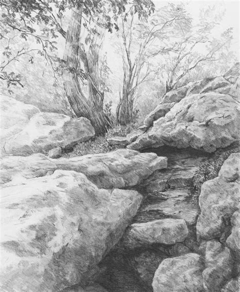 Landscape drawings, Landscape pencil drawings, Pencil drawings of nature