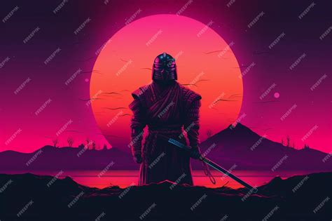 Premium AI Image | Cyberpunk samurai with neon colors