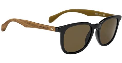 BOSS by HUGO BOSS Wood Acetate Round Sunglasses | 0843s for Men | Lyst