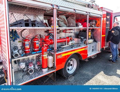 Fire and Rescue Equipment in a Fire Truck Editorial Stock Photo - Image of gasket, flammable ...