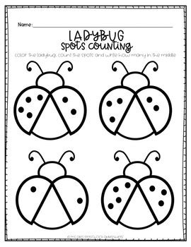 Ladybug spots counting by Alli's Preschool Adventures | TpT