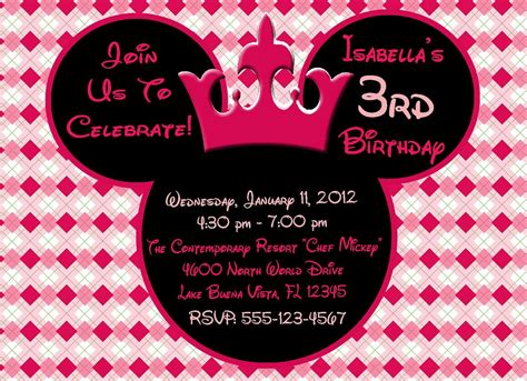 Minnie Mouse Invitation Wording Ideas