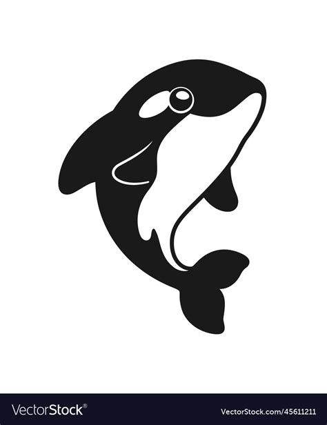 Cute orca whale killer cartoon clipart Royalty Free Vector