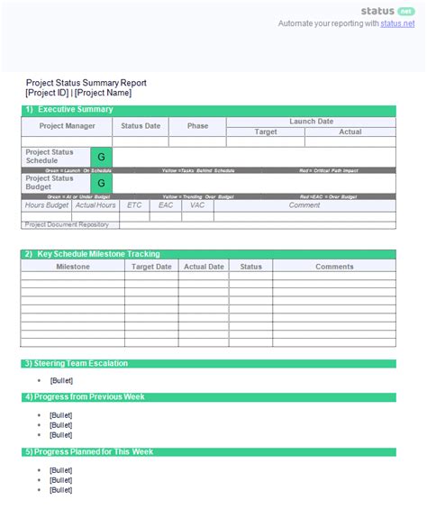 (1) 3 Very Handy Project Summary Report Templates | Free Download