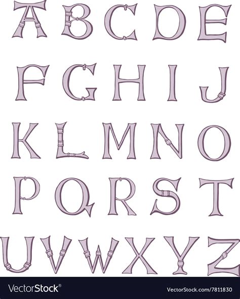 An old fashioned alphabet Royalty Free Vector Image