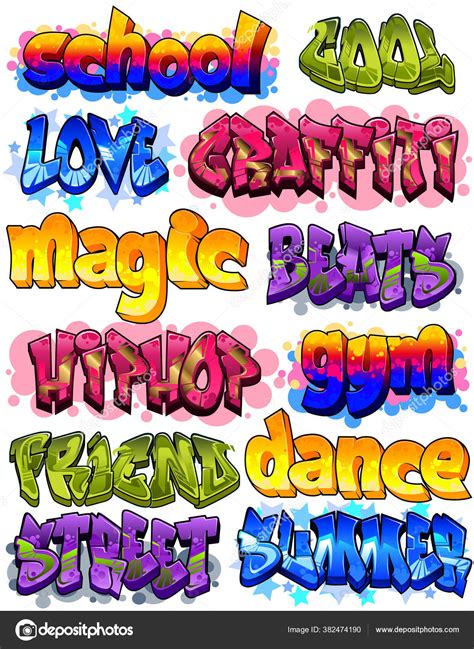 Happy Graffiti Words Cool Graffiti Name Illustration Inspired Graffiti Street Stock Vector by ...