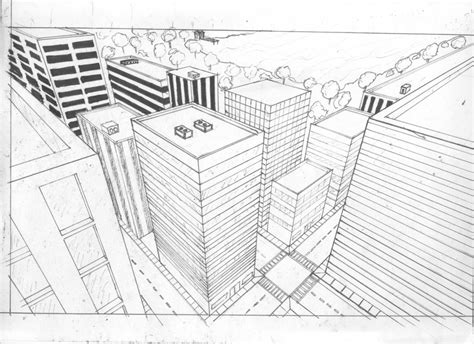 Cityscape Perspective Drawing at GetDrawings | Free download