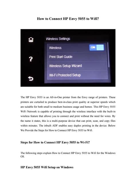 How to Connect HP Envy 5055 to Wifi? by printer setup - Issuu