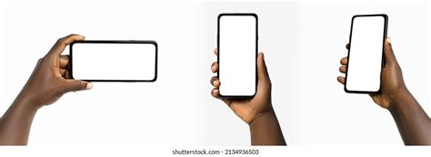 Set Black Hand Holding Phone Facing Stock Photo 2134936503 | Shutterstock