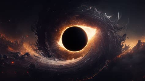 Black Hole in the Vastness of Space AI Generated 4K Desktop Wallpaper ...