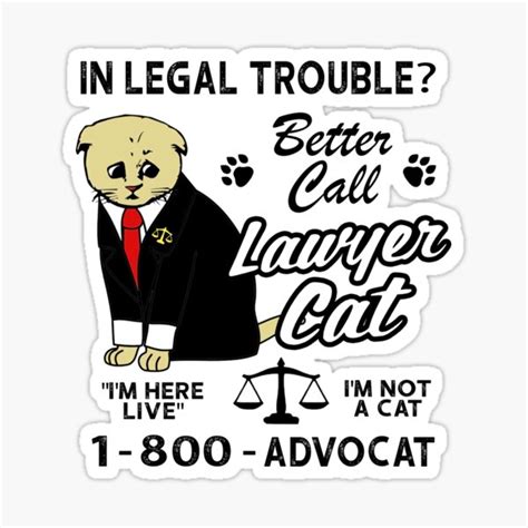 "Lawyer Cat Funny Meme I'm Not A Cat" Sticker for Sale by ...