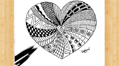 Zentangle Patterns Hearts