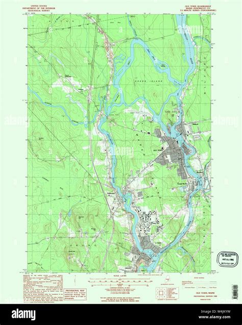 Maine USGS Historical Map Old Town 808145 1988 24000 Restoration Stock Photo - Alamy