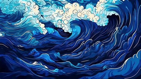 Abstract Ocean Waves Live Wallpaper - MoeWalls