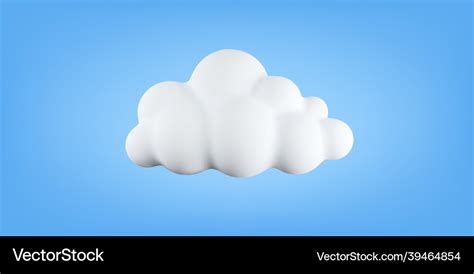 3d soft cotton cartoon cloud isolated on blue Vector Image