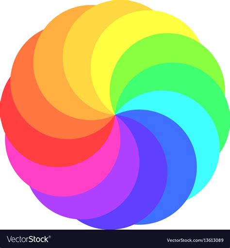 Rainbow spectrum color wheel children wind vane Vector Image