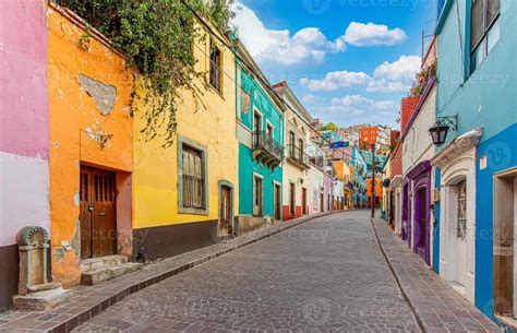 Guanajuato, Mexico, Scenic cobbled streets and traditional colorful colonial architecture in ...