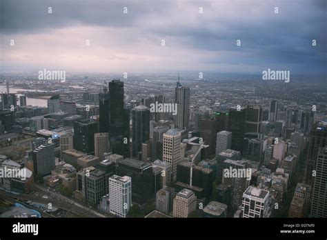 Aerial View Of Melbourne City Australia Stock Photo - Alamy