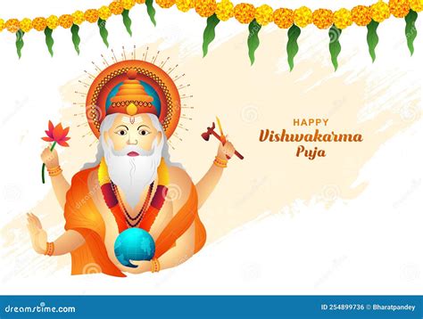 Happy Vishwakarma Puja Illustration Holiday Card Background Stock Illustration - Illustration of ...