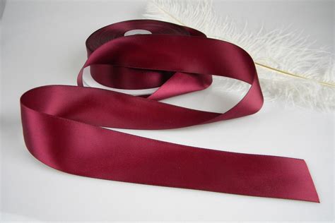 Burgundy Wine Maroon Ribbon 1-1/2 Double Face Satin