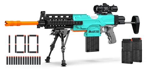 Buy Automatic Toy Sniper with - 3 Modes Toy Foam Blasters with Bipod, 2 Magazine Clips, 100 ...