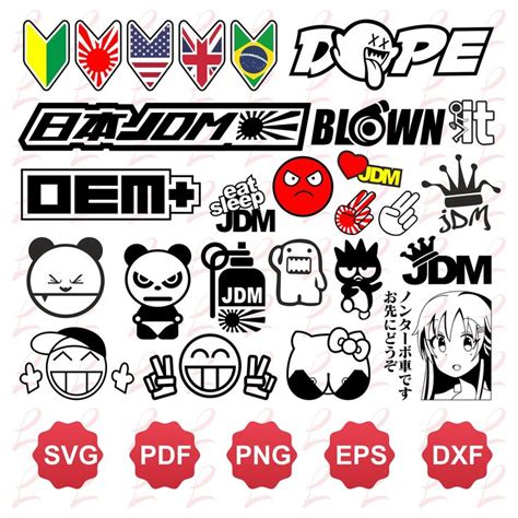 JDM Car Sticker Cricut Svg Bundle Layered Car Stickers Vinly Cut Sticker JDM Populer Sticker ...