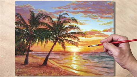 Sunset Beach Painting For Beginners