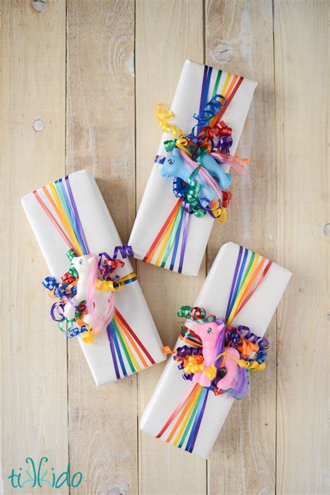 Rainbow Ribbon Gift Wrap | Fun Family Crafts