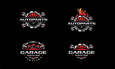 Auto repair service logo. Gear and pistons 3386294 Vector Art at Vecteezy