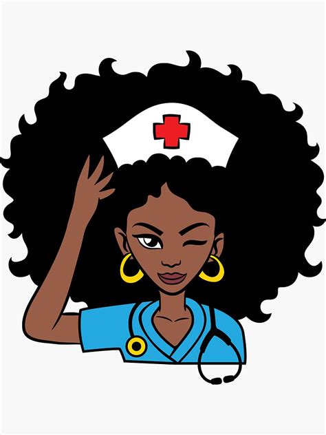 "Black Female Nurse " Sticker by BScotty | Redbubble