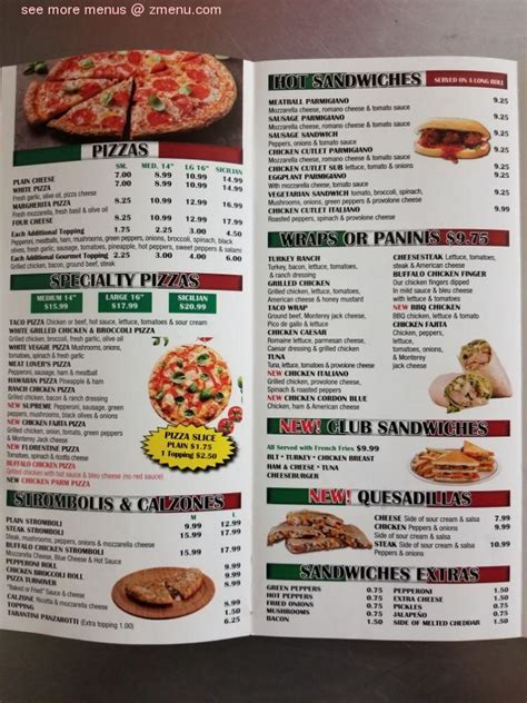 Online Menu of Tony's Pizzeria Restaurant, Lindenwold, New Jersey ...