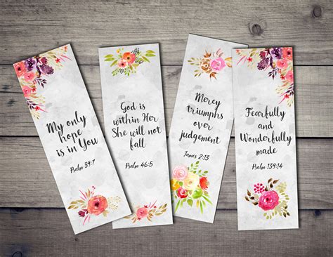 Bible Verse Bookmarks Template Quote Bookmarks Printable