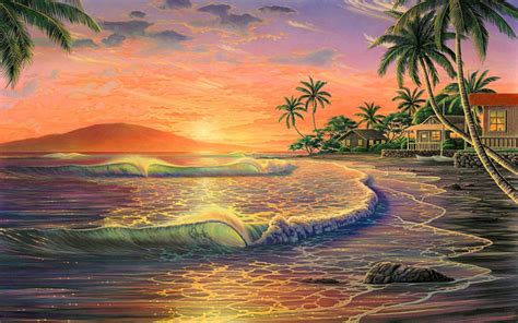 Hawaii Sunset Wallpaper - WallpaperSafari