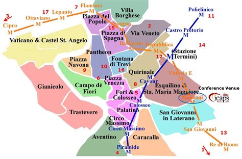 Roma área de mapa - Mapa de zonas de Roma (Lazio - Italia)