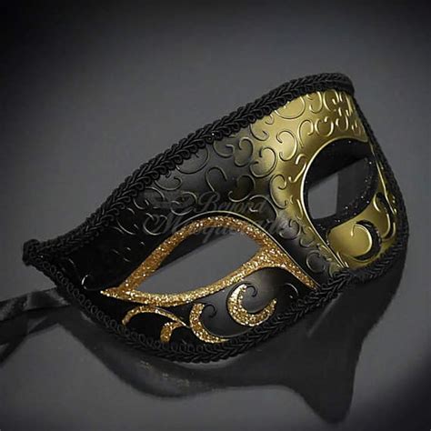 Mens Masquerade Mask, Gold Black Masquerade Mask, Roman God Mask, Greek God Mask, Masquerade ...