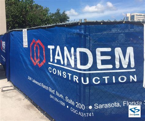 Construction Company Logos Directly Printed on Temporary Fence Covers