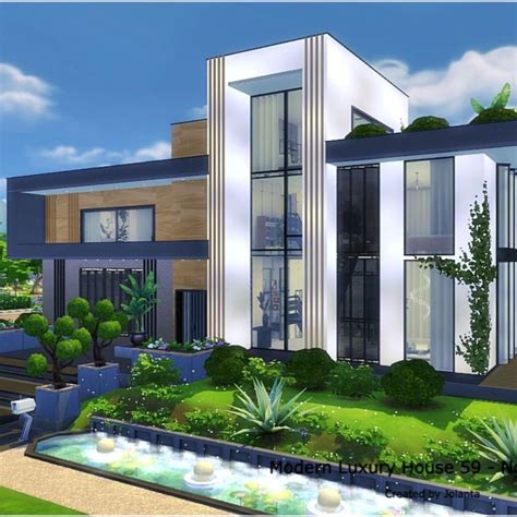 Modern Luxury House 59 - No CC | Sims house design, Sims 4 modern house, Sims house