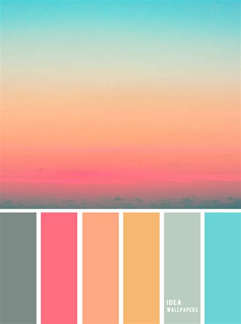 Pink Peach Blue sky inspired color palette, peach color combination