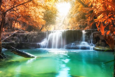 Fall Foliage Nature River Waterfall Wallpaper - Resolution:4896x3264 ...