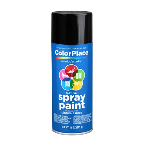 ColorPlace Gloss Spray Paint, Black - Walmart.com