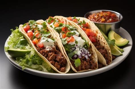 Premium AI Image | delicious plate of mexican tacos