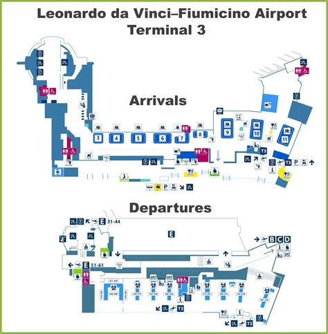 Map Of Fco Rome Airport Terminals