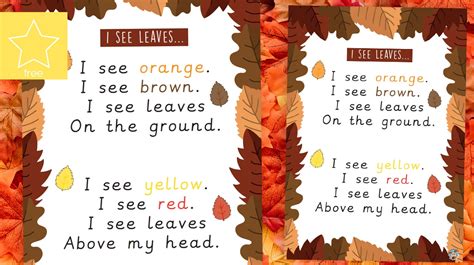 Teacher's Pet » I See Leaves Autumn Poem