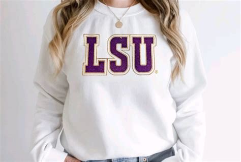 LSU Purple and Gold Glitter Outline Shirt or Sweatshirt - Etsy