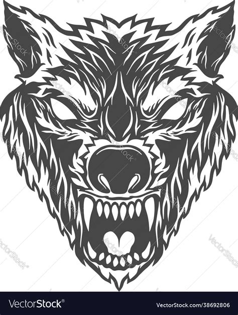 Angry Wolf Face Tattoo